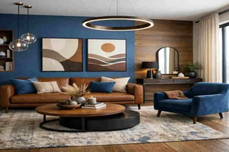 Modern Blue and Brown Living Room Ideas