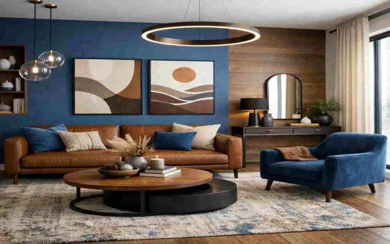 Modern Blue and Brown Living Room Ideas