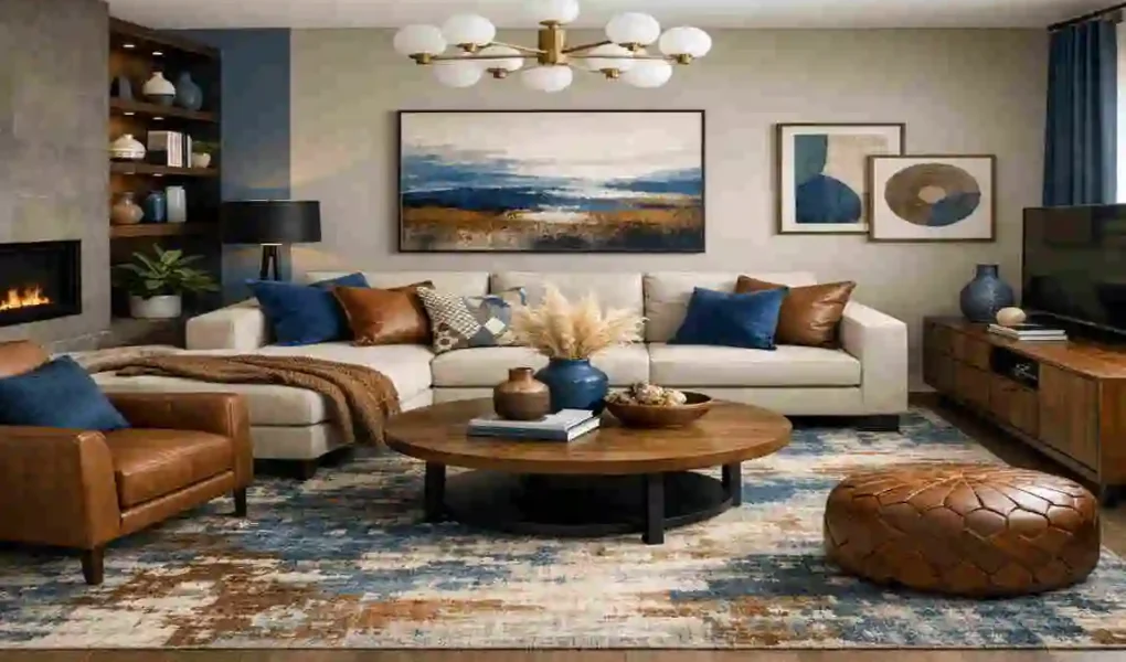 Modern Blue and Brown Living Room Ideas