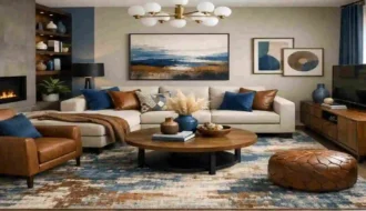 Modern Blue and Brown Living Room Ideas