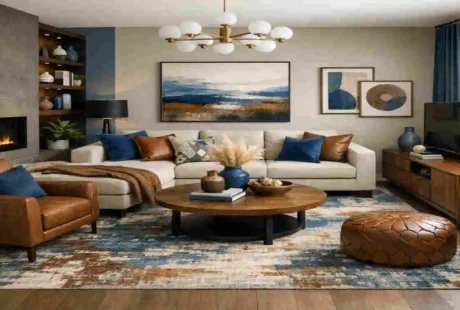 Modern Blue and Brown Living Room Ideas