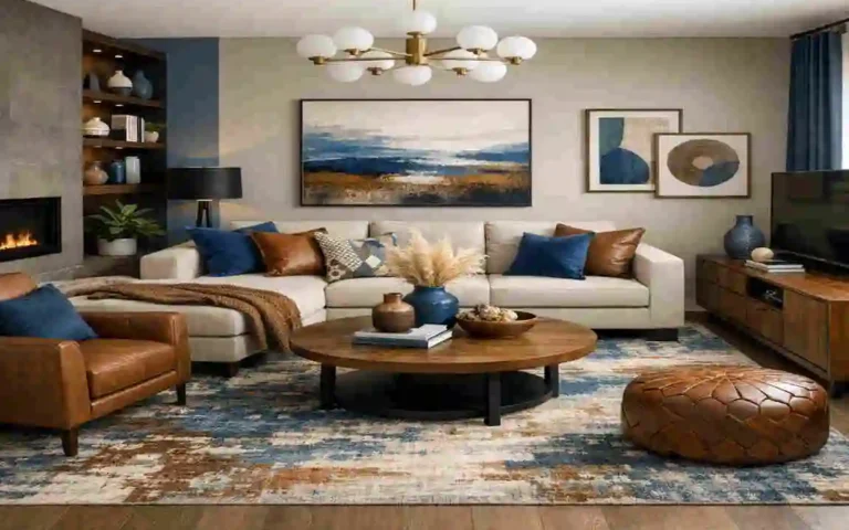 Modern Blue and Brown Living Room Ideas