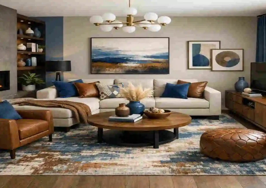 Modern Blue and Brown Living Room Ideas