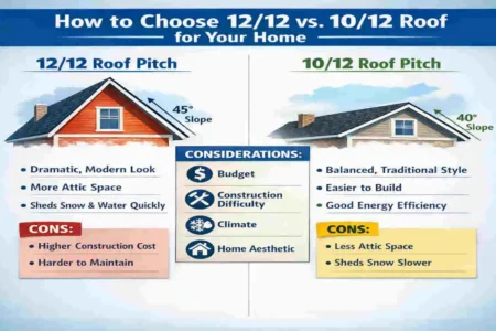 what is the difference between 12 12 and 10 12 house pitch roofing?
