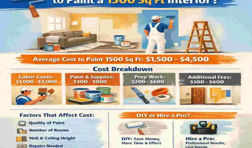 how much cost to paint 1500 sq ft house interior