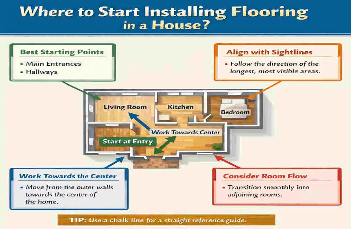 Where to Start Flooring in a House