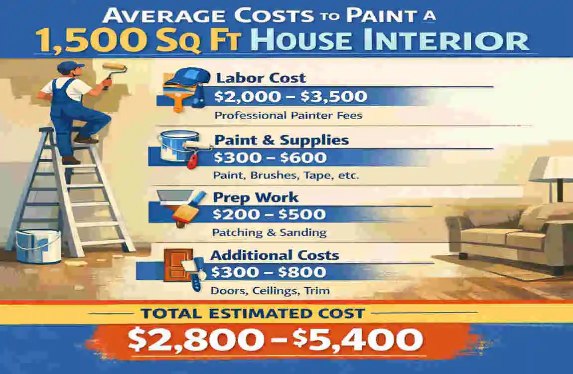 how much cost to paint 1500 sq ft house interior