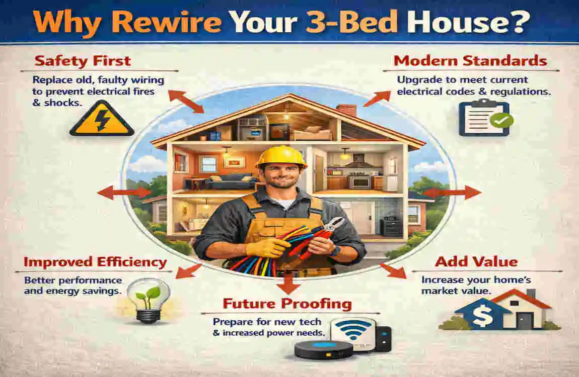 UK Guide: 3-Bed House Rewiring Costs