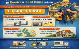 how much does it cost to rewire a 3 bed house uk