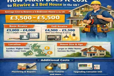 how much does it cost to rewire a 3 bed house uk