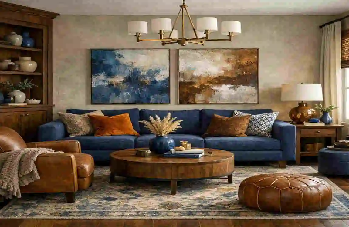 Modern Blue and Brown Living Room Ideas