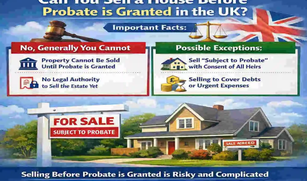 can a house be sold before probate is granted uk
