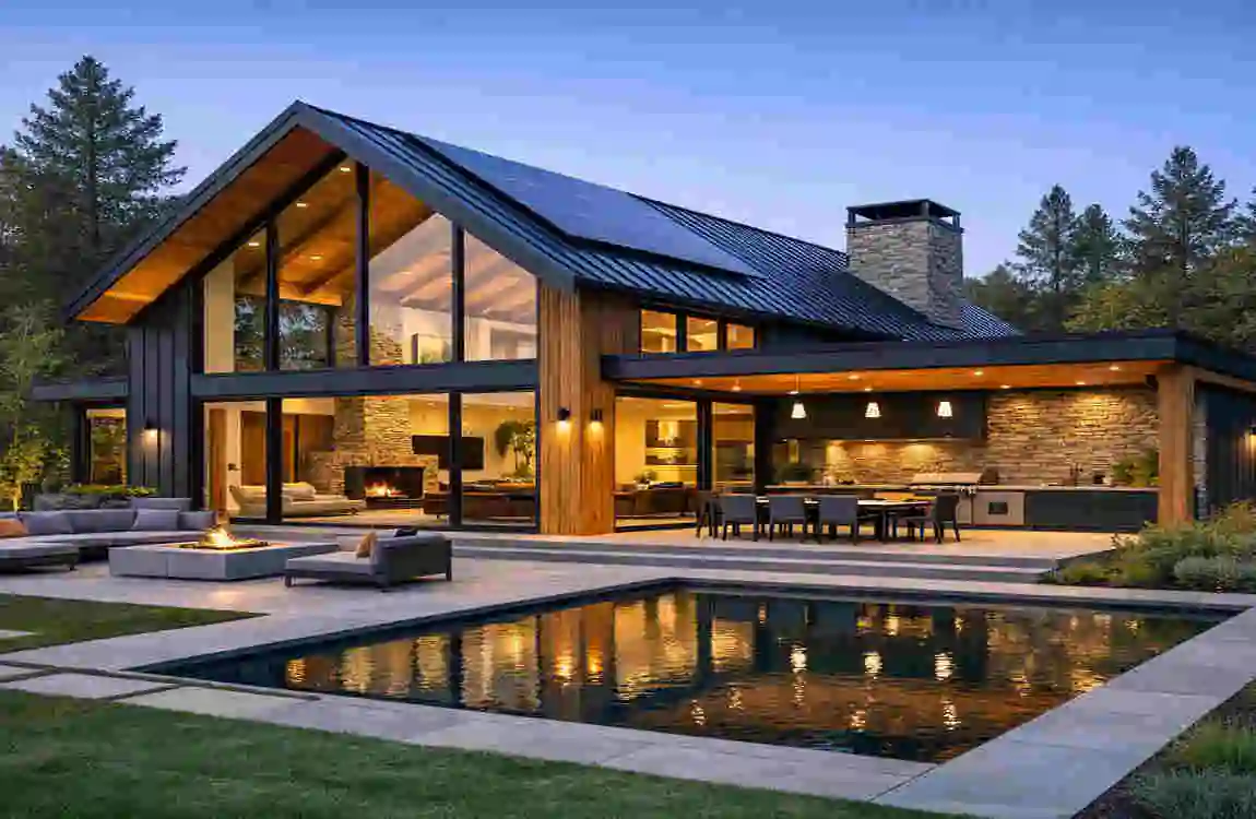 modern homes with pitched roofs