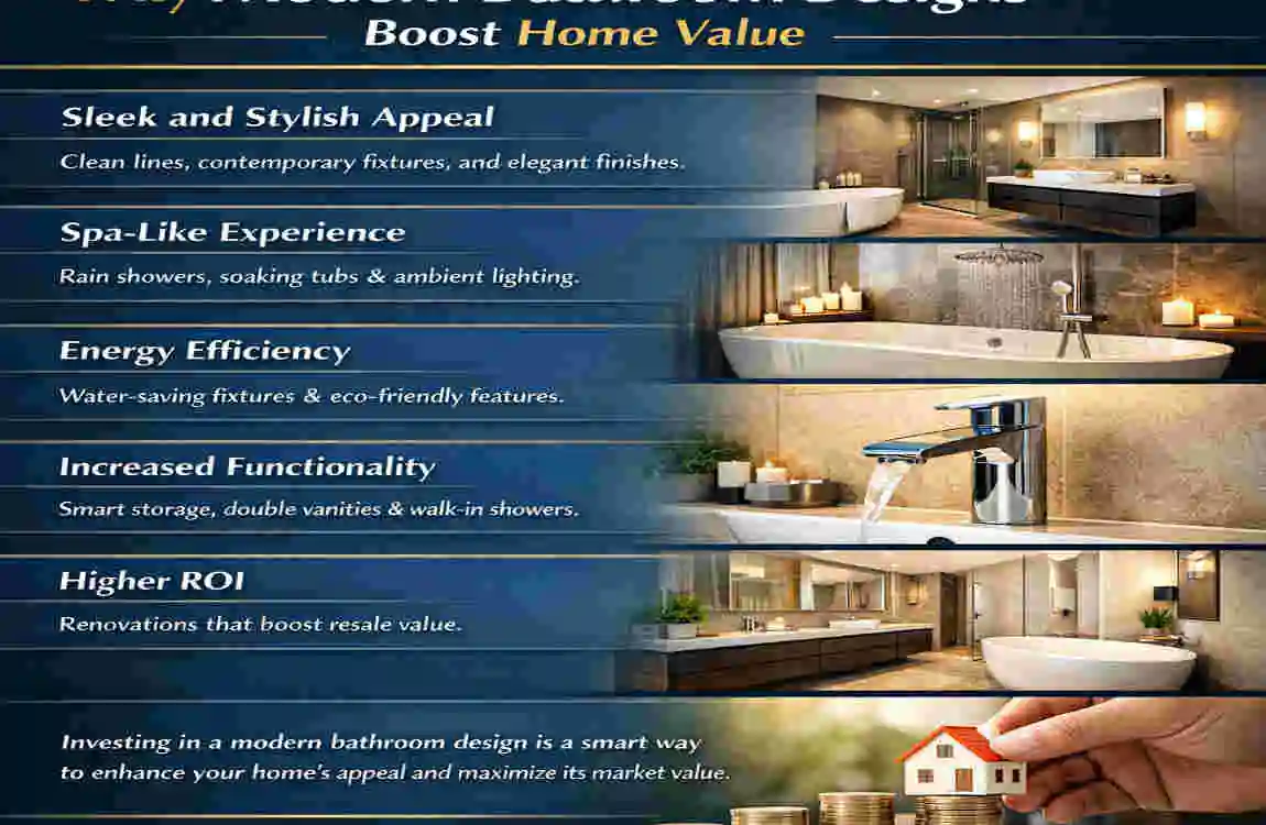 tell me about modern bathroom designs that increase home value