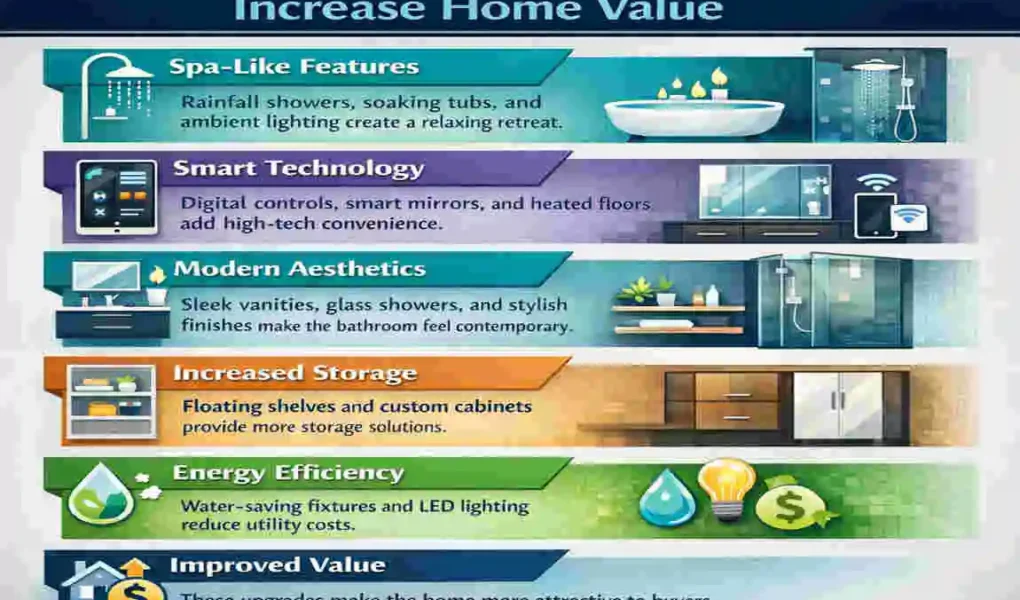 tell me about modern bathroom designs that increase home value