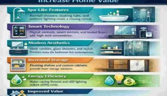 tell me about modern bathroom designs that increase home value