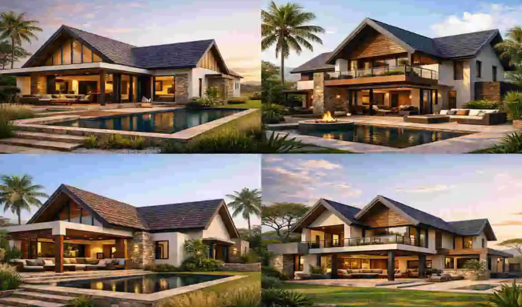 modern homes with pitched roofs