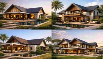 modern homes with pitched roofs