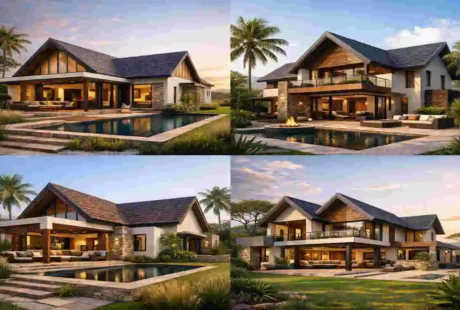 modern homes with pitched roofs