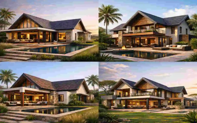 modern homes with pitched roofs