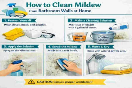 how to get mildew off walls in bathroom