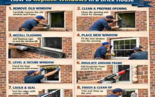 full-frame window replacement in brick house